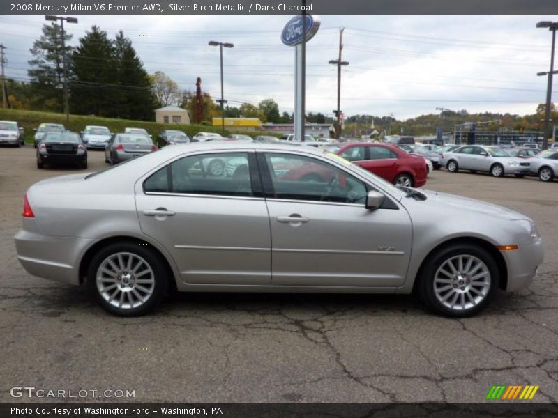 Silver Birch Metallic / Dark Charcoal 2008 Mercury Milan V6 Premier AWD