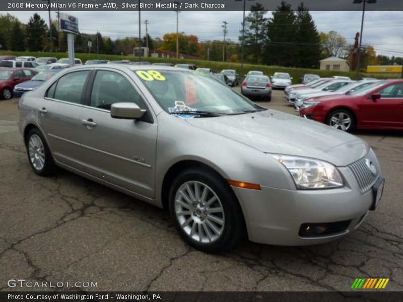 Silver Birch Metallic / Dark Charcoal 2008 Mercury Milan V6 Premier AWD