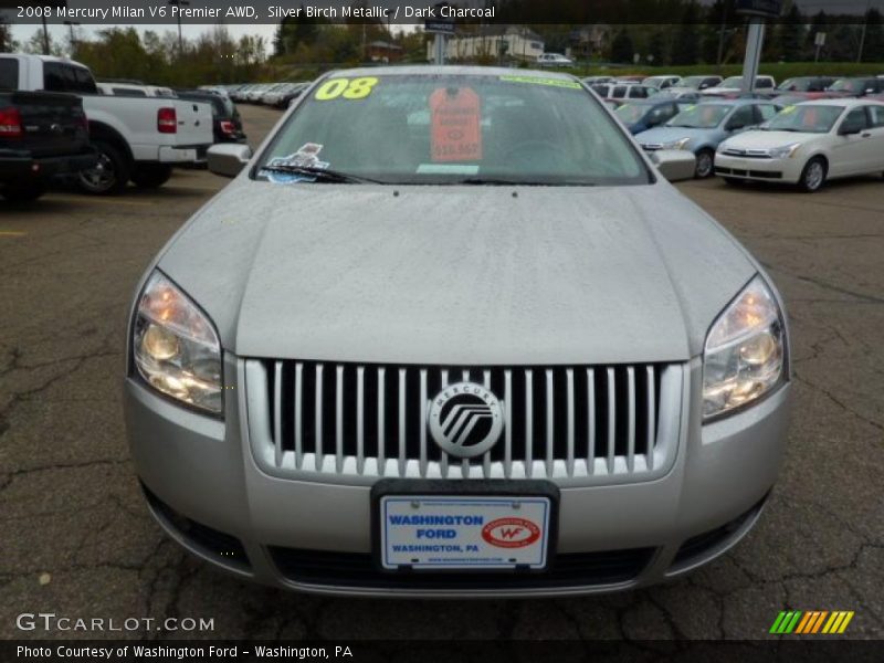 Silver Birch Metallic / Dark Charcoal 2008 Mercury Milan V6 Premier AWD