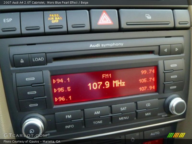 Moro Blue Pearl Effect / Beige 2007 Audi A4 2.0T Cabriolet