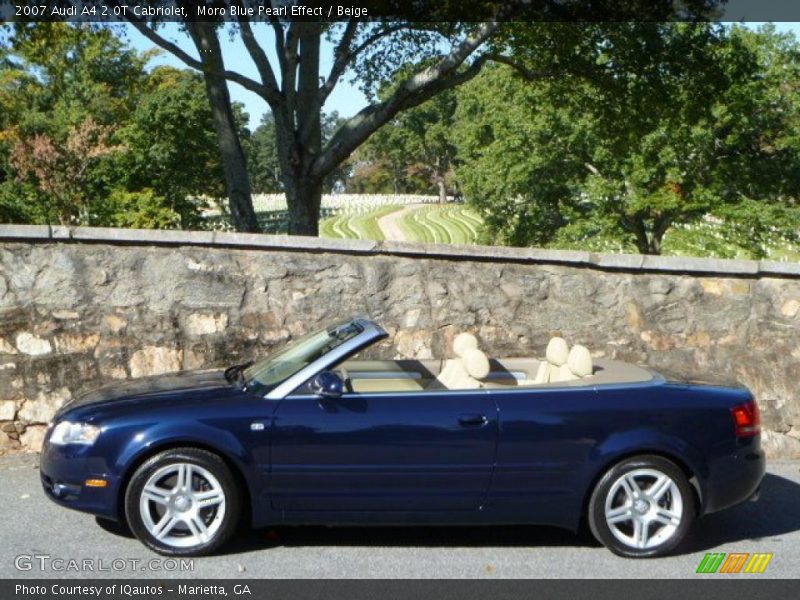 Moro Blue Pearl Effect / Beige 2007 Audi A4 2.0T Cabriolet
