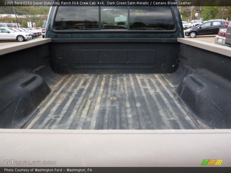 Dark Green Satin Metallic / Castano Brown Leather 2005 Ford F250 Super Duty King Ranch FX4 Crew Cab 4x4