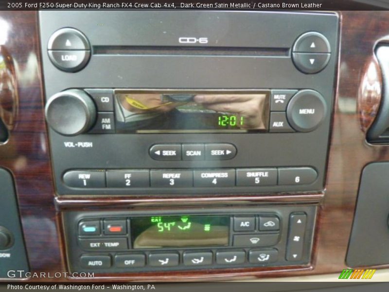 Dark Green Satin Metallic / Castano Brown Leather 2005 Ford F250 Super Duty King Ranch FX4 Crew Cab 4x4