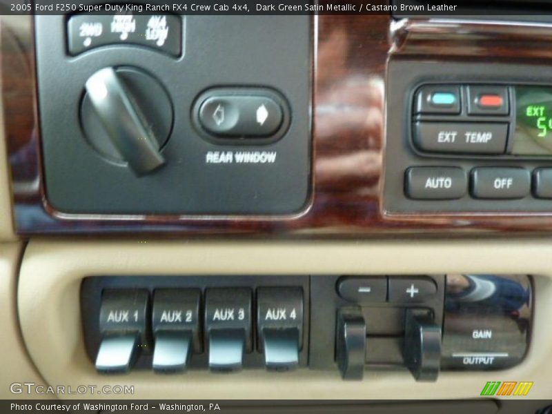 Dark Green Satin Metallic / Castano Brown Leather 2005 Ford F250 Super Duty King Ranch FX4 Crew Cab 4x4