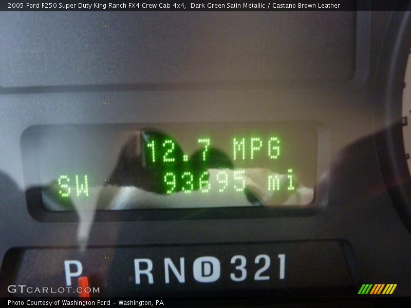Dark Green Satin Metallic / Castano Brown Leather 2005 Ford F250 Super Duty King Ranch FX4 Crew Cab 4x4