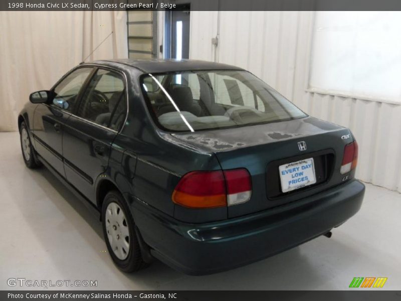 Cypress Green Pearl / Beige 1998 Honda Civic LX Sedan