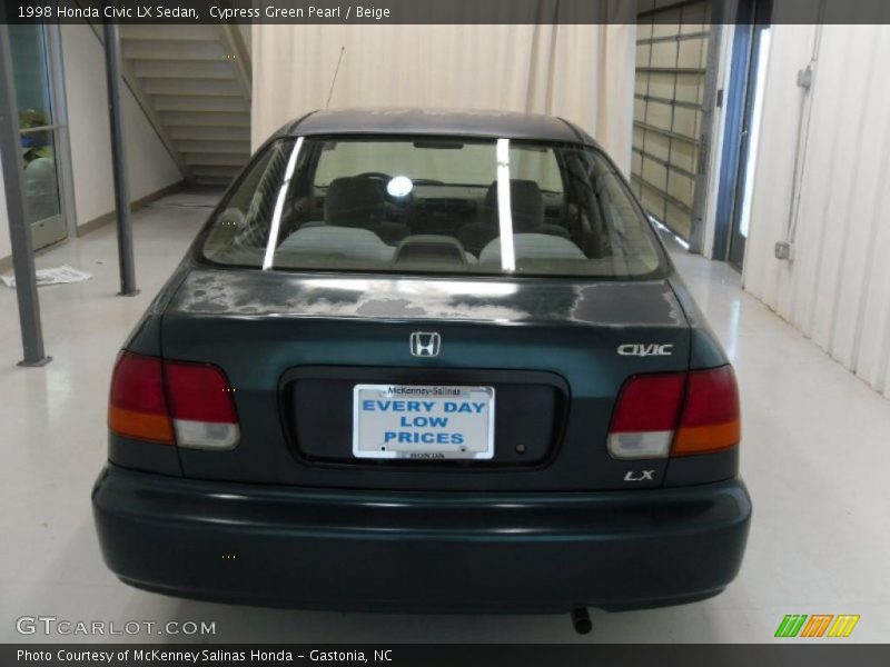 Cypress Green Pearl / Beige 1998 Honda Civic LX Sedan