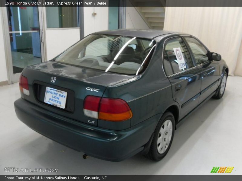 Cypress Green Pearl / Beige 1998 Honda Civic LX Sedan