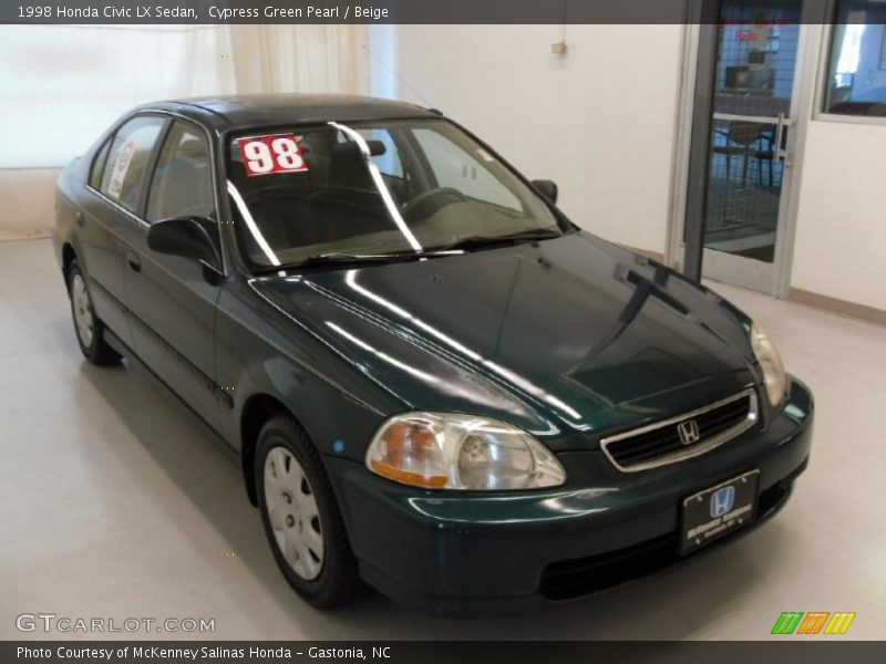 Cypress Green Pearl / Beige 1998 Honda Civic LX Sedan