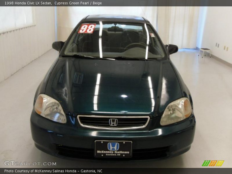 Cypress Green Pearl / Beige 1998 Honda Civic LX Sedan