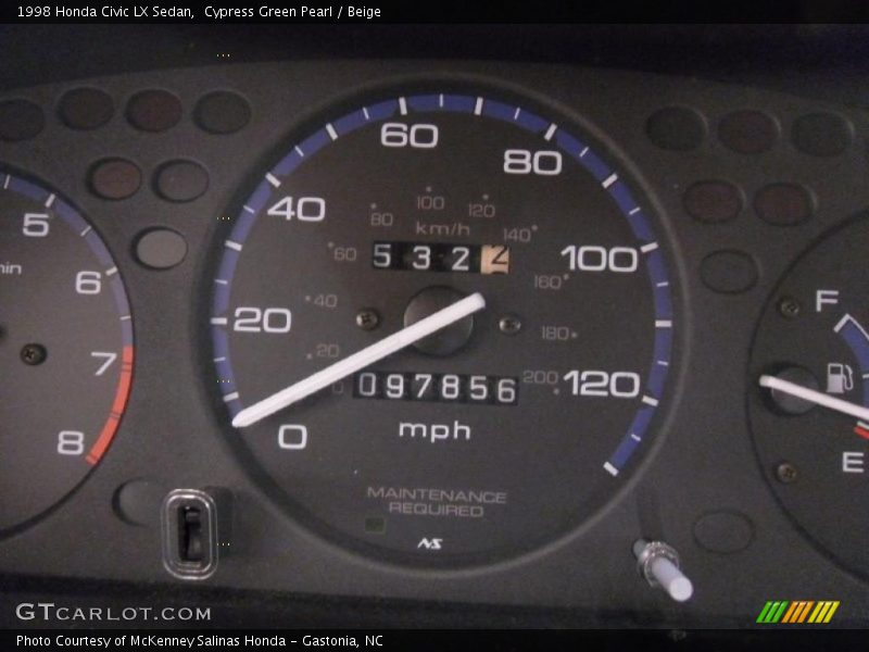 Cypress Green Pearl / Beige 1998 Honda Civic LX Sedan