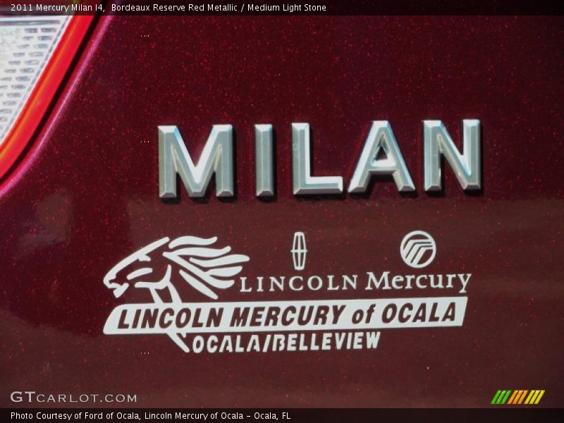 Bordeaux Reserve Red Metallic / Medium Light Stone 2011 Mercury Milan I4