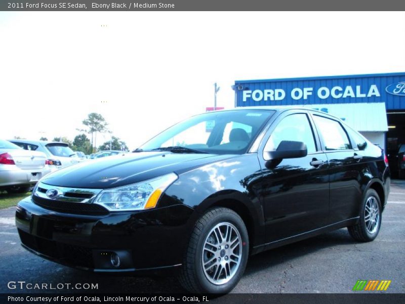 Ebony Black / Medium Stone 2011 Ford Focus SE Sedan