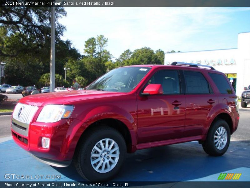 Sangria Red Metallic / Black 2011 Mercury Mariner Premier