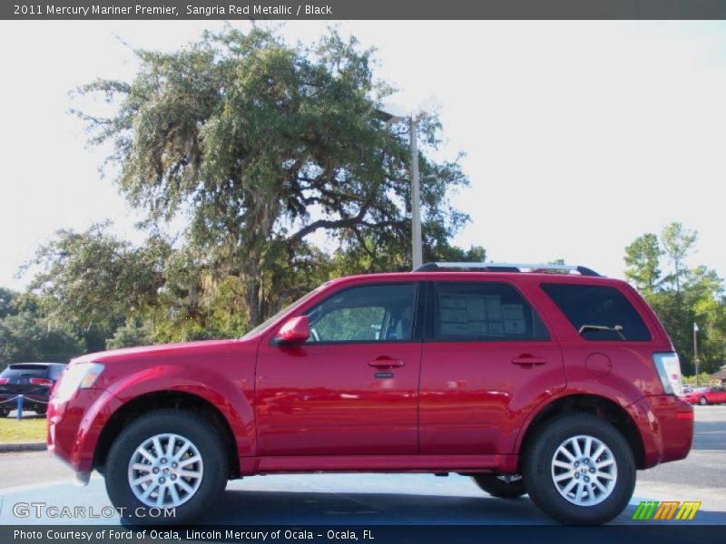Sangria Red Metallic / Black 2011 Mercury Mariner Premier