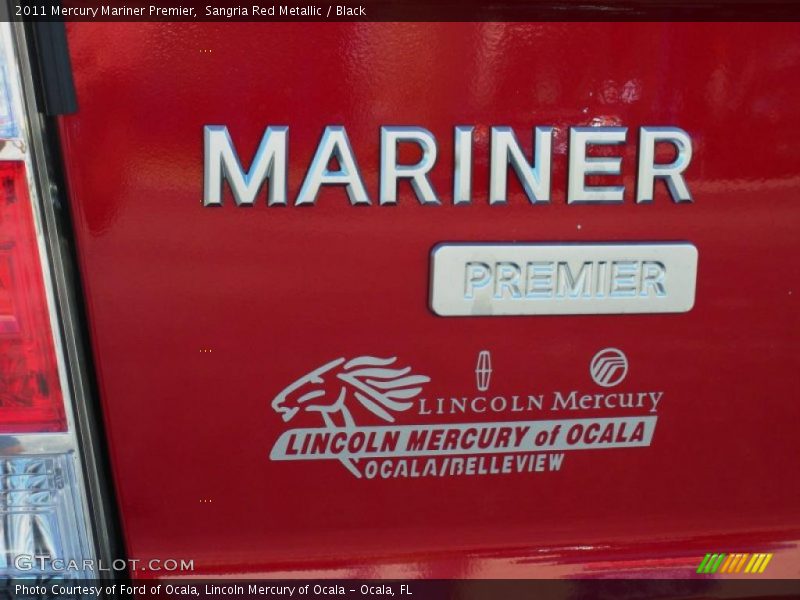 Sangria Red Metallic / Black 2011 Mercury Mariner Premier