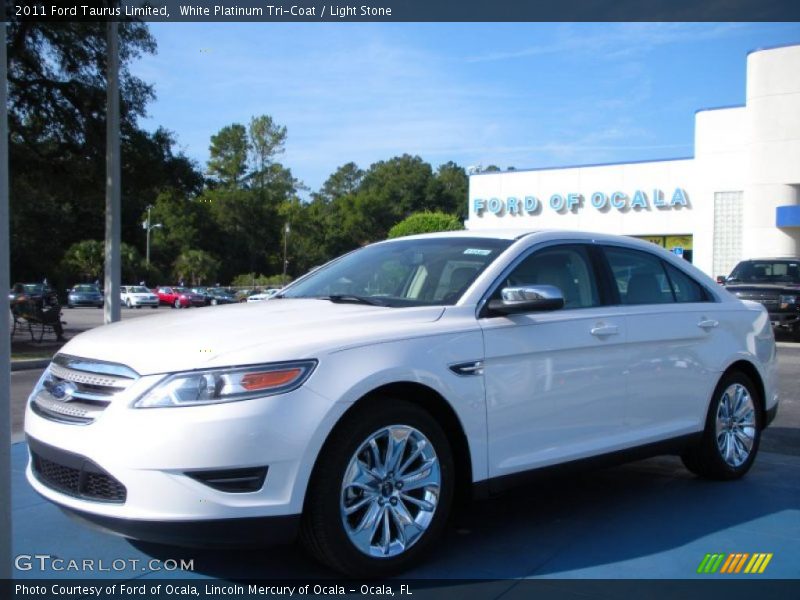 White Platinum Tri-Coat / Light Stone 2011 Ford Taurus Limited
