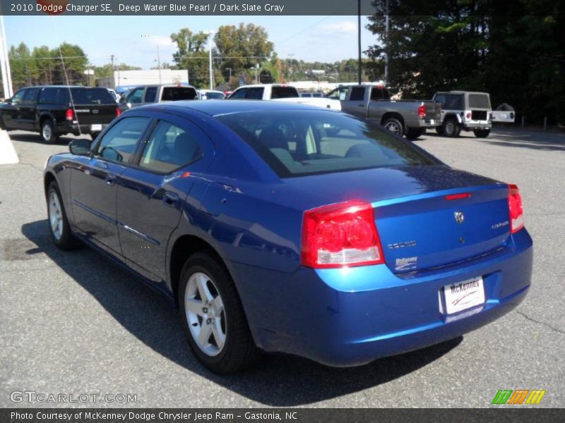 Deep Water Blue Pearl / Dark Slate Gray 2010 Dodge Charger SE