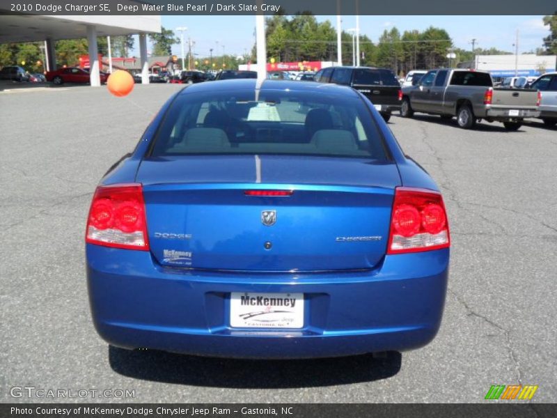 Deep Water Blue Pearl / Dark Slate Gray 2010 Dodge Charger SE