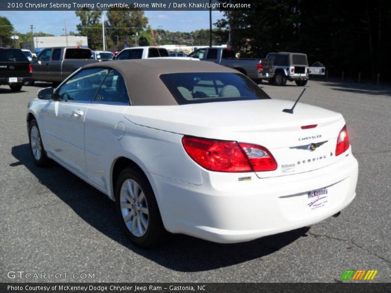 Stone White / Dark Khaki/Light Graystone 2010 Chrysler Sebring Touring Convertible