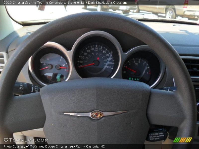 Stone White / Dark Khaki/Light Graystone 2010 Chrysler Sebring Touring Convertible