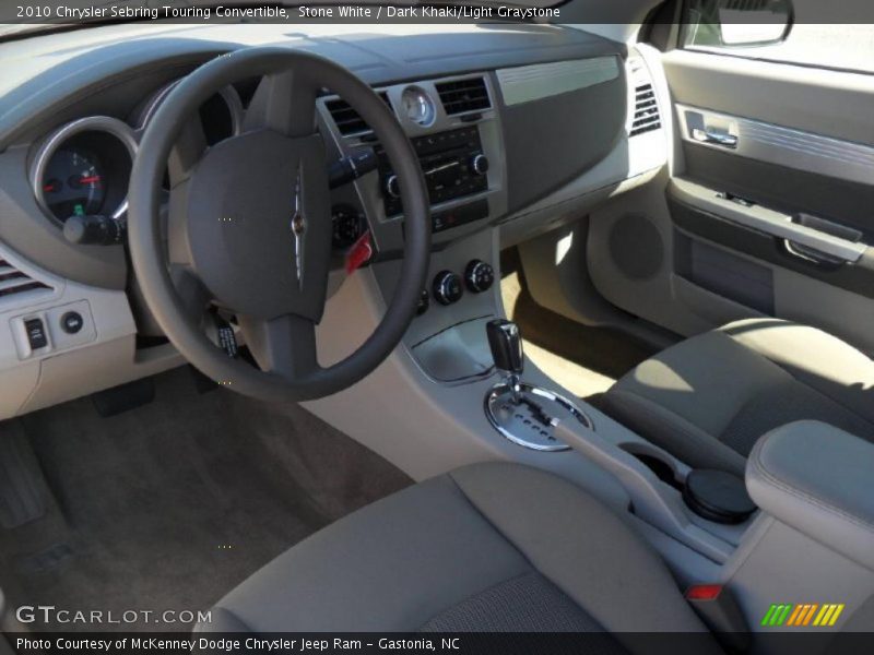 Stone White / Dark Khaki/Light Graystone 2010 Chrysler Sebring Touring Convertible