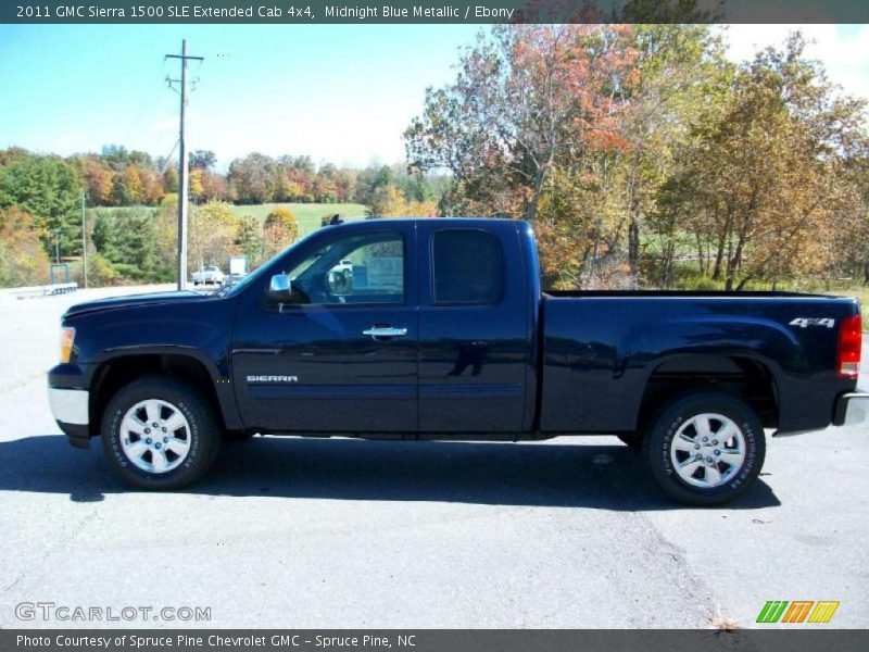 Midnight Blue Metallic / Ebony 2011 GMC Sierra 1500 SLE Extended Cab 4x4