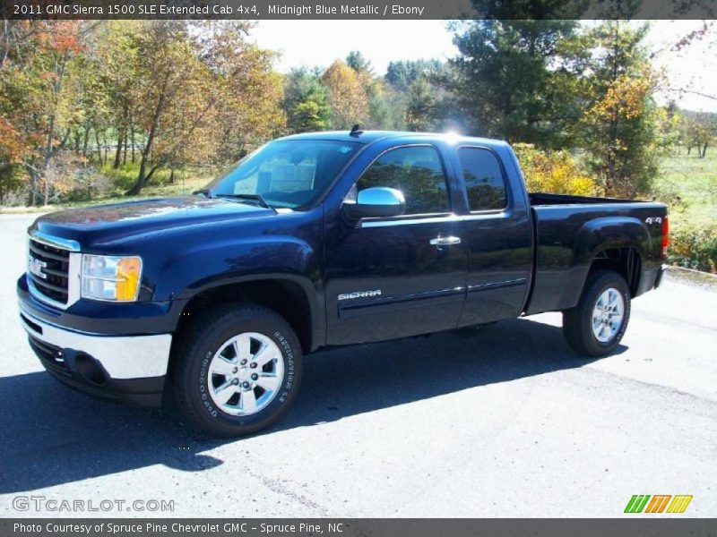 Midnight Blue Metallic / Ebony 2011 GMC Sierra 1500 SLE Extended Cab 4x4