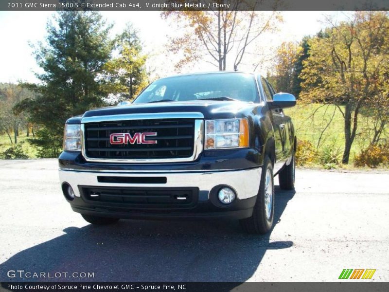 Midnight Blue Metallic / Ebony 2011 GMC Sierra 1500 SLE Extended Cab 4x4