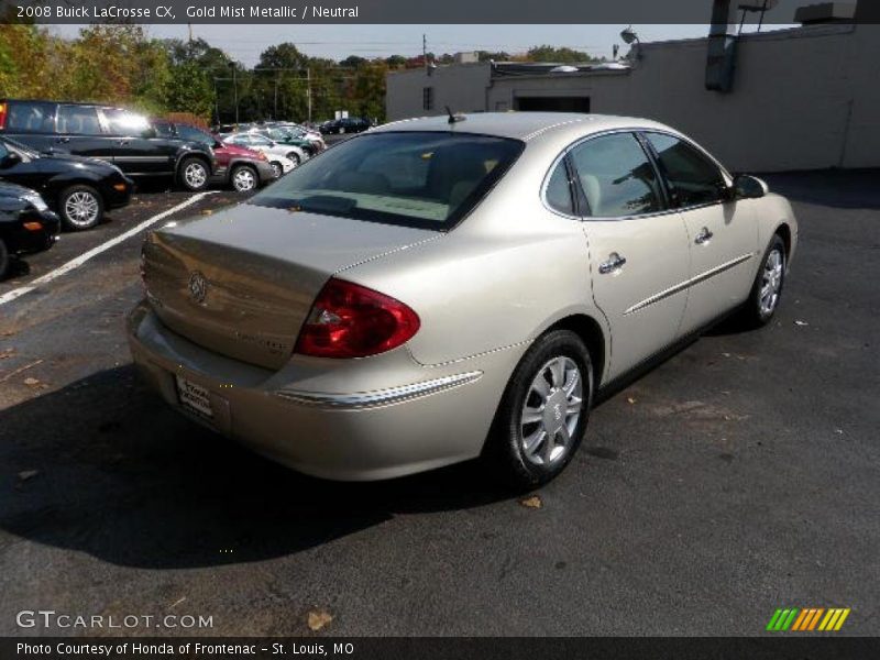 Gold Mist Metallic / Neutral 2008 Buick LaCrosse CX