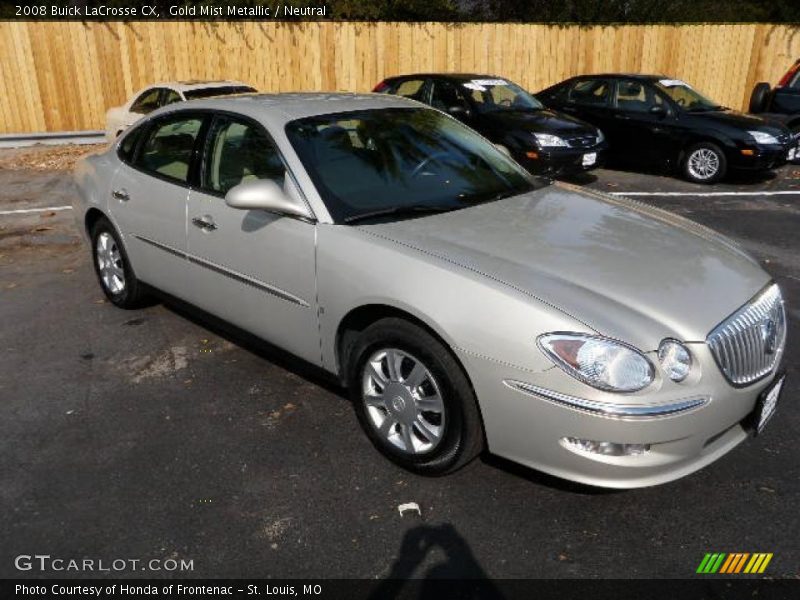 Gold Mist Metallic / Neutral 2008 Buick LaCrosse CX