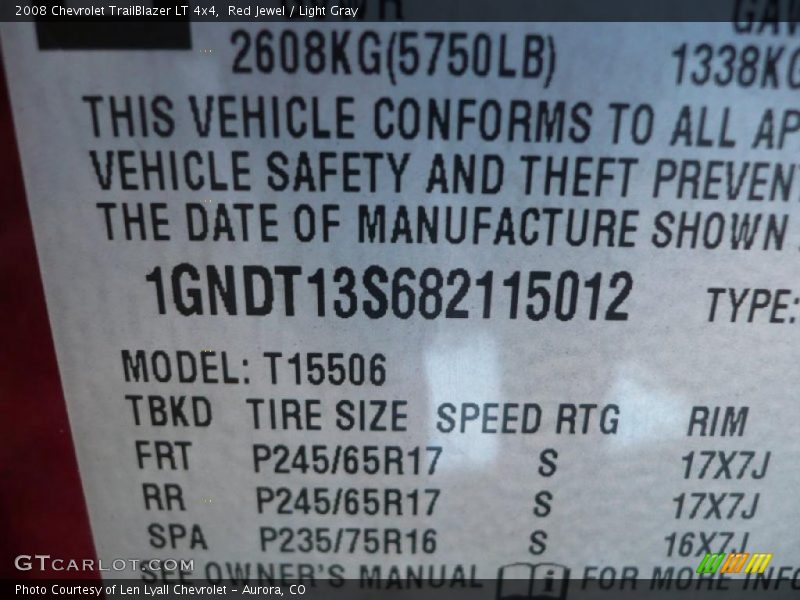 Red Jewel / Light Gray 2008 Chevrolet TrailBlazer LT 4x4