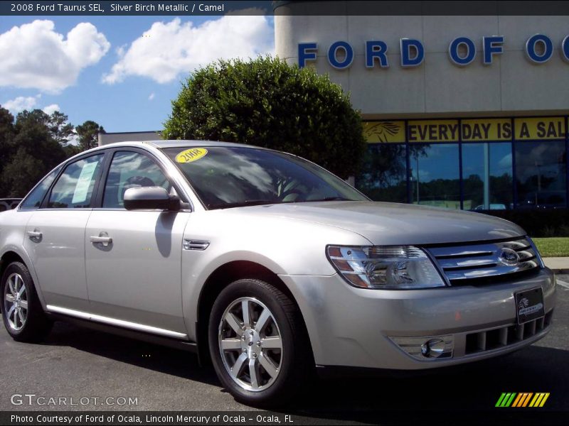 Silver Birch Metallic / Camel 2008 Ford Taurus SEL