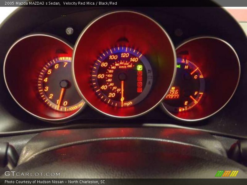 Velocity Red Mica / Black/Red 2005 Mazda MAZDA3 s Sedan