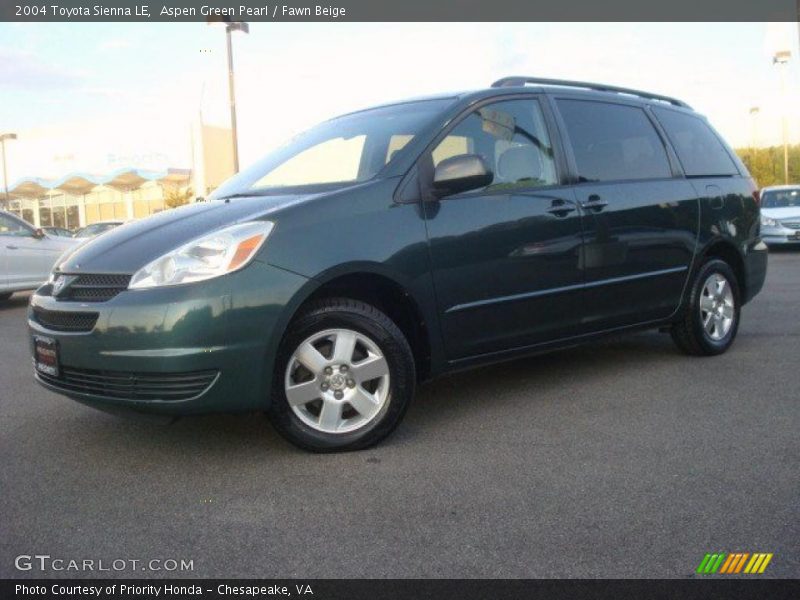 Aspen Green Pearl / Fawn Beige 2004 Toyota Sienna LE