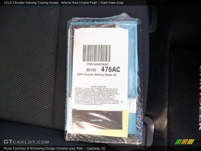 Inferno Red Crystal Pearl / Dark Slate Gray 2010 Chrysler Sebring Touring Sedan