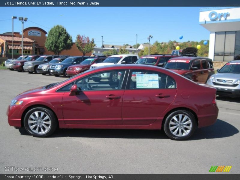 Tango Red Pearl / Beige 2011 Honda Civic EX Sedan