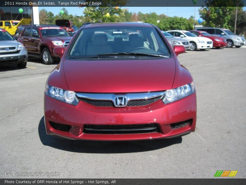 Tango Red Pearl / Beige 2011 Honda Civic EX Sedan