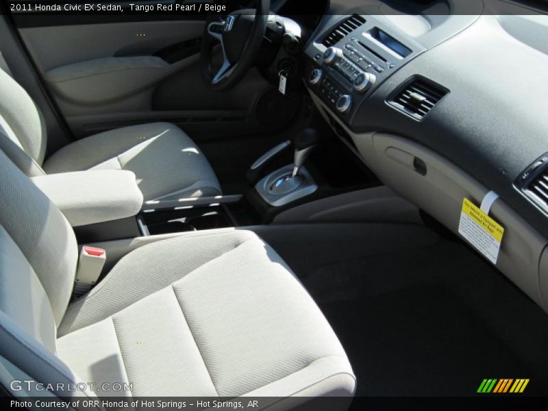 Tango Red Pearl / Beige 2011 Honda Civic EX Sedan