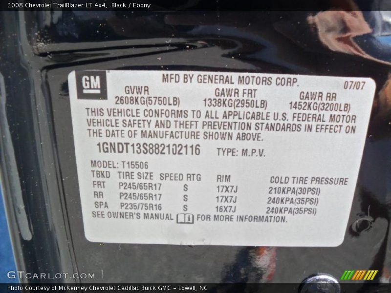 Black / Ebony 2008 Chevrolet TrailBlazer LT 4x4