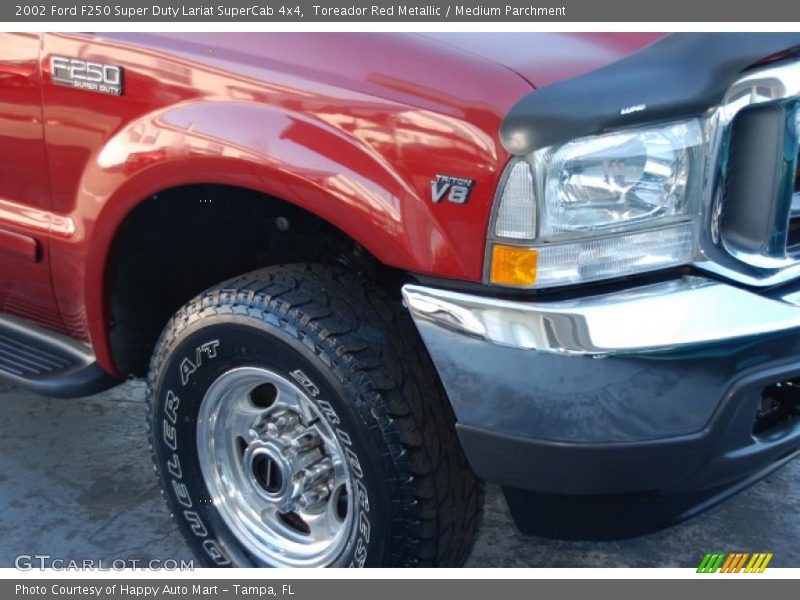 Toreador Red Metallic / Medium Parchment 2002 Ford F250 Super Duty Lariat SuperCab 4x4