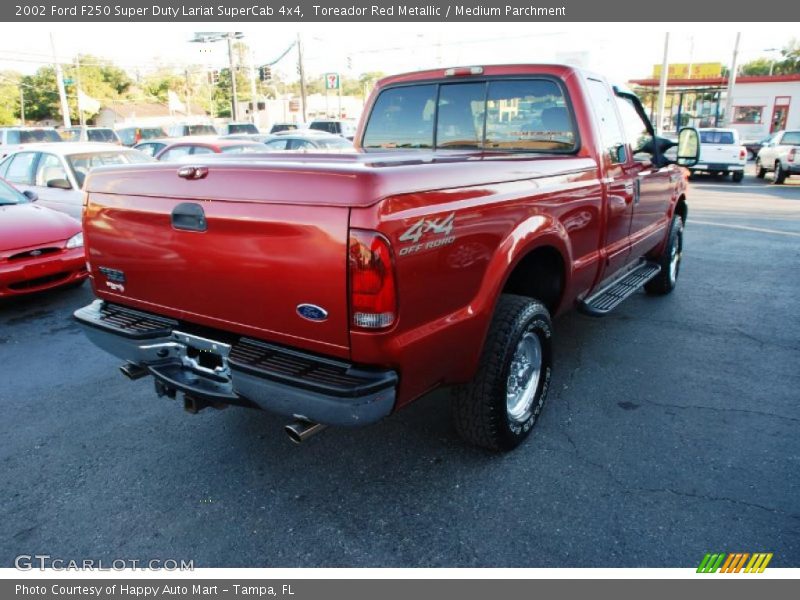 Toreador Red Metallic / Medium Parchment 2002 Ford F250 Super Duty Lariat SuperCab 4x4