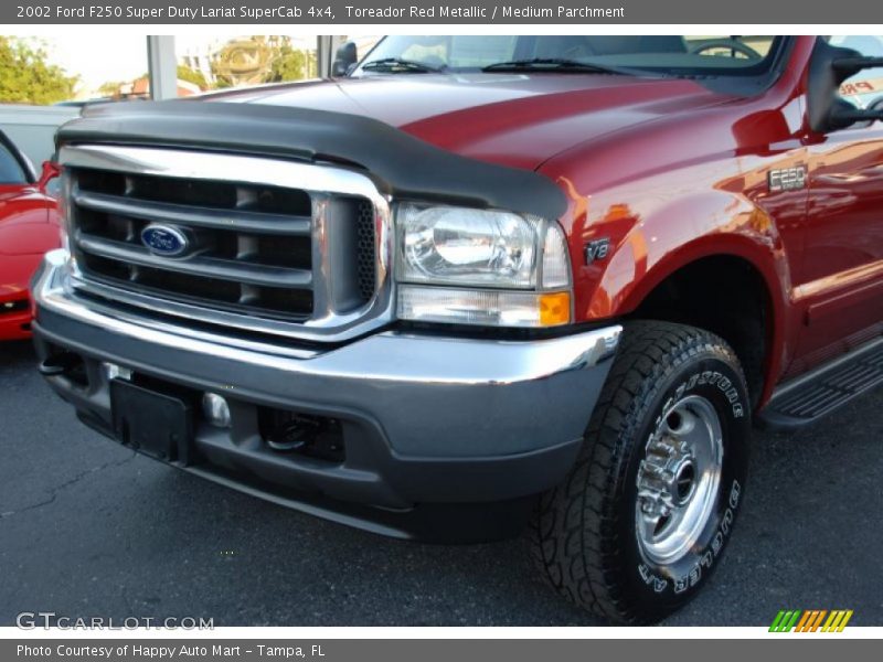 Toreador Red Metallic / Medium Parchment 2002 Ford F250 Super Duty Lariat SuperCab 4x4