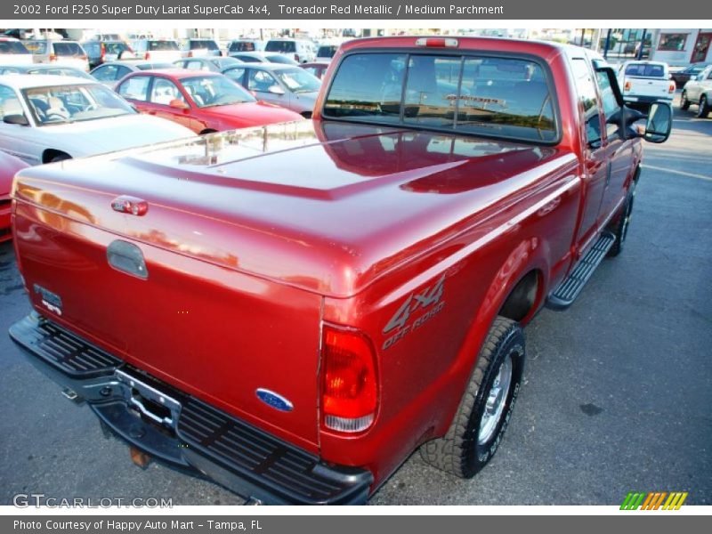 Toreador Red Metallic / Medium Parchment 2002 Ford F250 Super Duty Lariat SuperCab 4x4
