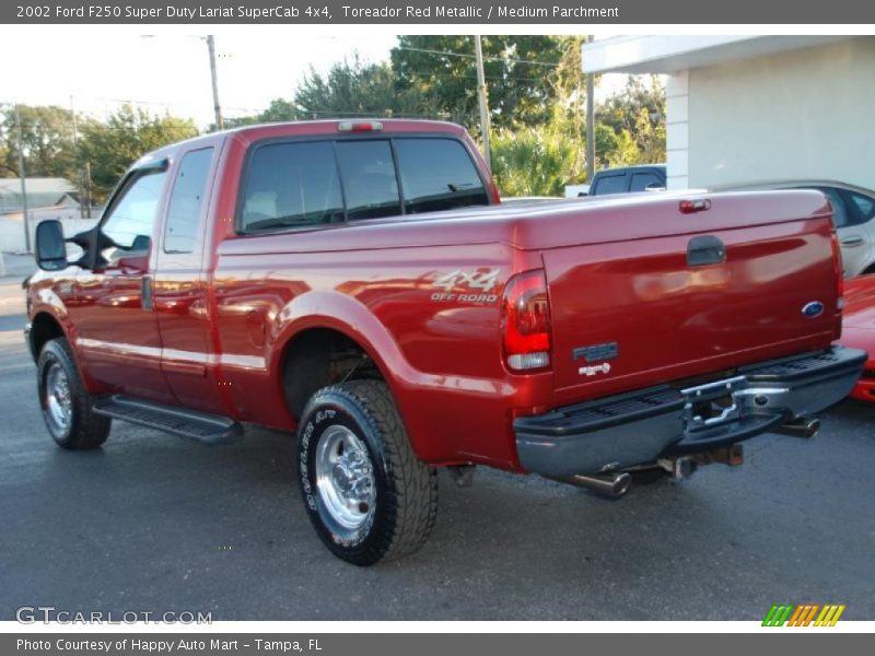 Toreador Red Metallic / Medium Parchment 2002 Ford F250 Super Duty Lariat SuperCab 4x4