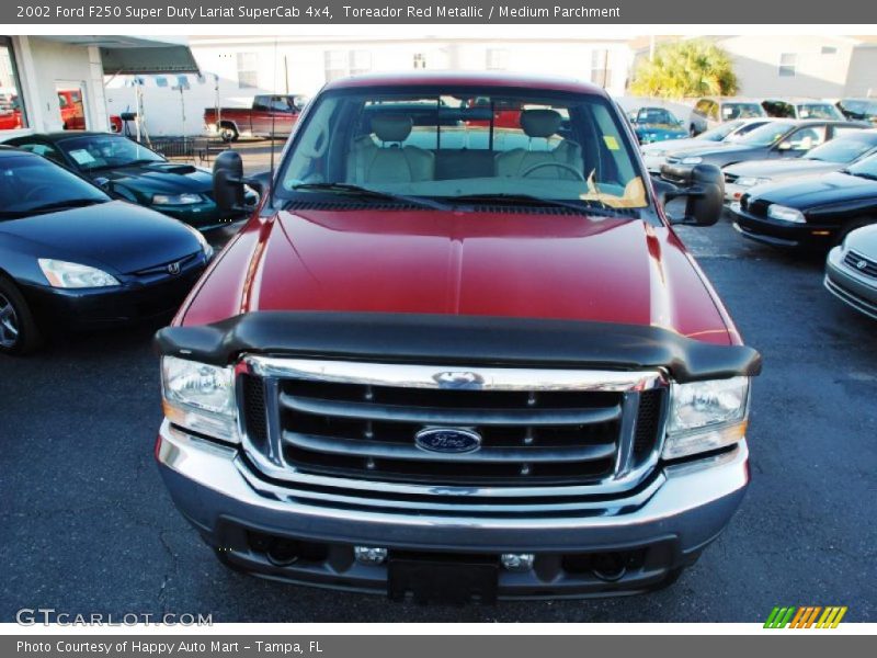 Toreador Red Metallic / Medium Parchment 2002 Ford F250 Super Duty Lariat SuperCab 4x4