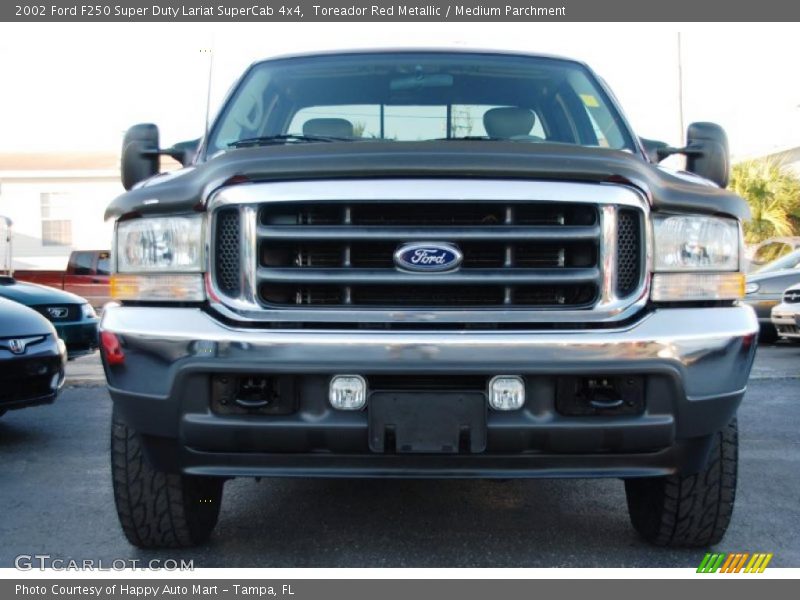 Toreador Red Metallic / Medium Parchment 2002 Ford F250 Super Duty Lariat SuperCab 4x4