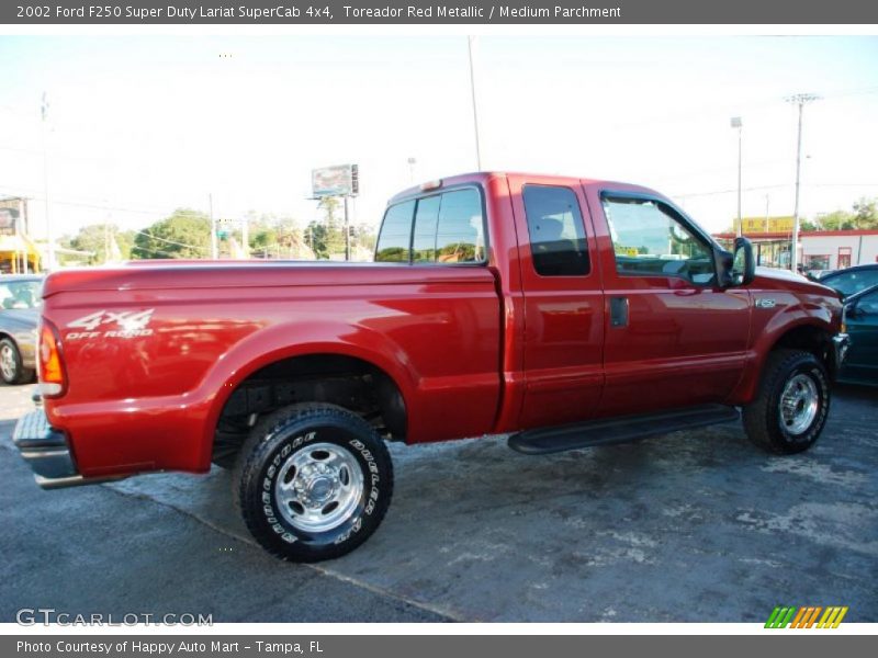 Toreador Red Metallic / Medium Parchment 2002 Ford F250 Super Duty Lariat SuperCab 4x4
