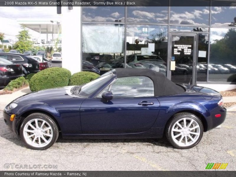 Stormy Blue Mica / Black 2008 Mazda MX-5 Miata Grand Touring Roadster