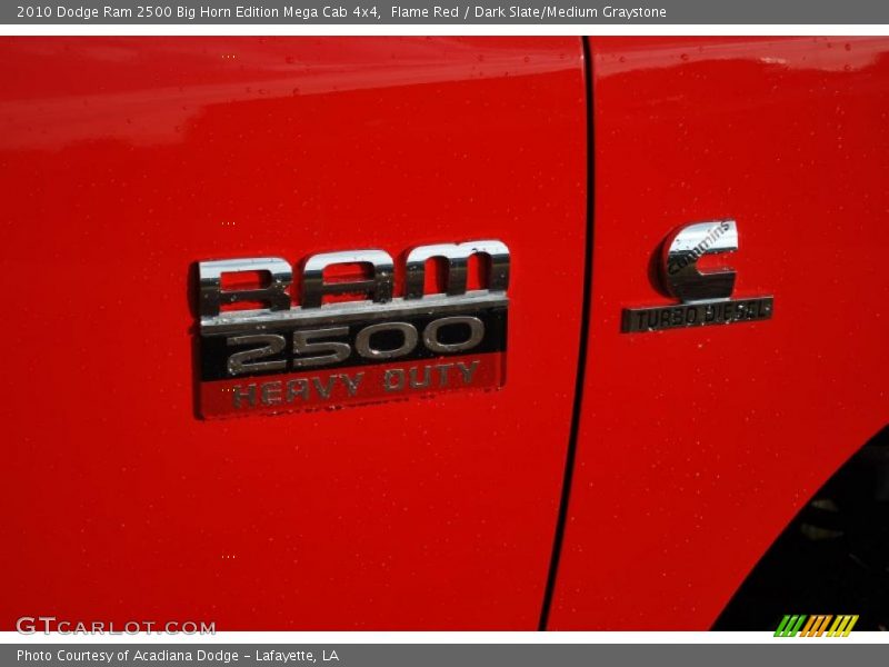Flame Red / Dark Slate/Medium Graystone 2010 Dodge Ram 2500 Big Horn Edition Mega Cab 4x4